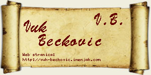 Vuk Bećković vizit kartica